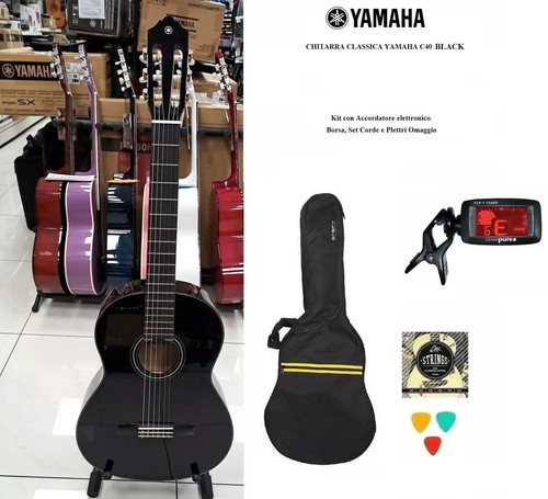 Yamaha c40ii black chitarra - black,